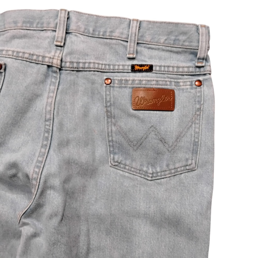 Wrangler 936GBH Cowboy Cut Slim Fit Light Wash Denim Jeans Mens 36x32